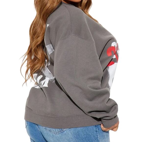 21 SAVAGE Washed Crewneck Sweatshirt in Charcoal, Size S, New without Tag - Picture 6 of 9